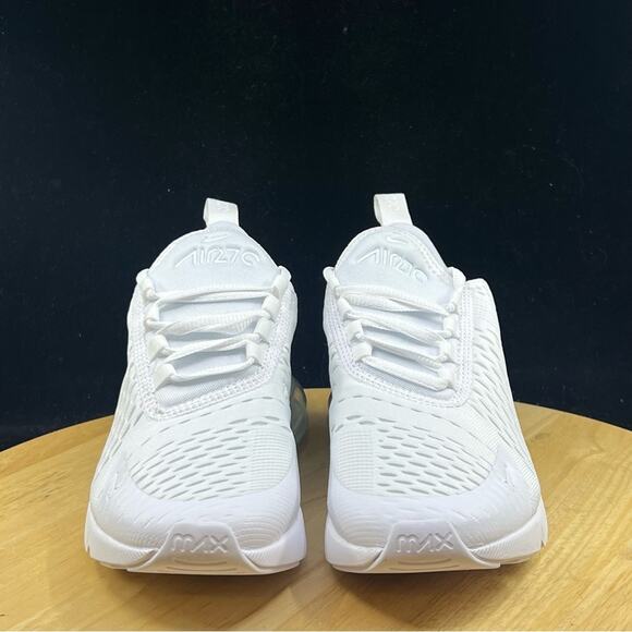 Nike Air Max 270 GS White Metallic Silver Shoes Sz 5.5Y NEW 943345-103 (7 Wmns) - Picture 3 of 9